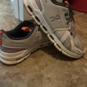 On Running Kids' Gray and Orange Sneakers